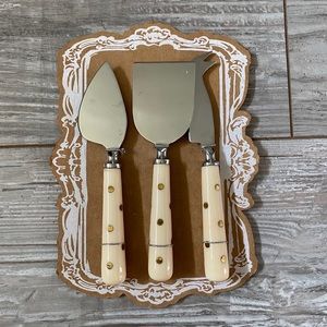 New Anthropologie Cheese Knife Set polka Dots